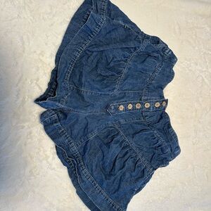 Free People Indigo Jean Shorts with Button Detail
